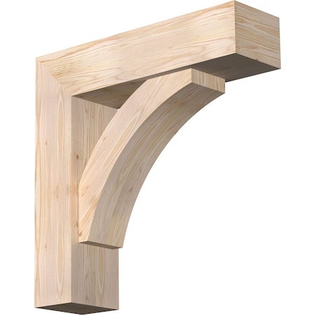 Ekena Millwork Thorton Block Smooth Bracket w/ Offset Brace, Douglas Fir, 7 1/2"W x 28"D x 28"H BKT0806X28X28THR05SDF